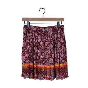 Xhilaration Maroon Paisley Button Skirt / Women’s Size Medium